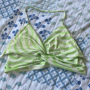 Super cute green and white tank